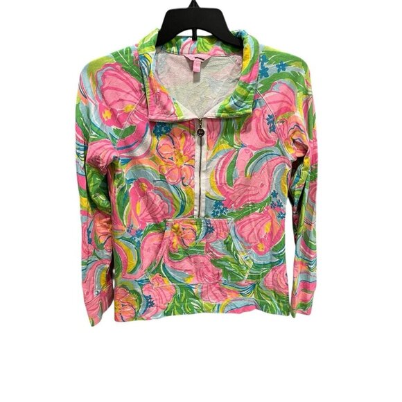 Lilly Pulitzer Tops - Lilly Pulitzer Women's Large Skipper Popover Multi So A Peeling UPF 50+ 1/2 Zip